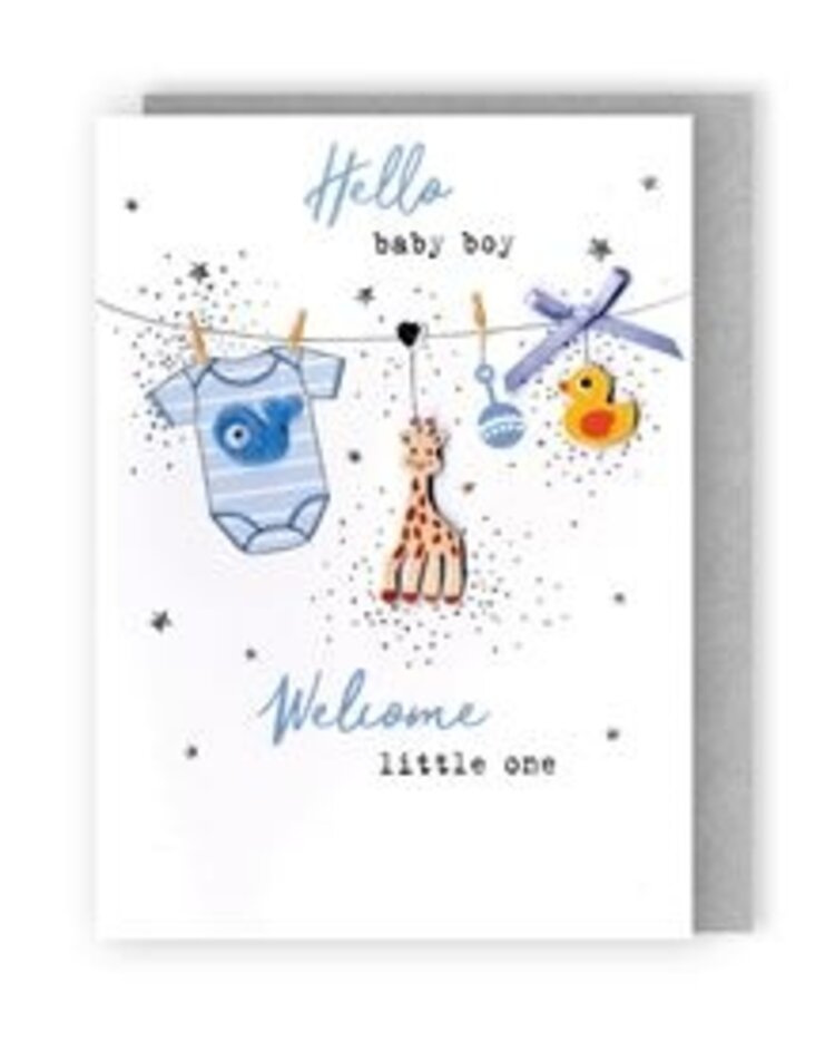 Second Nature Clothes Line Baby Boy Card