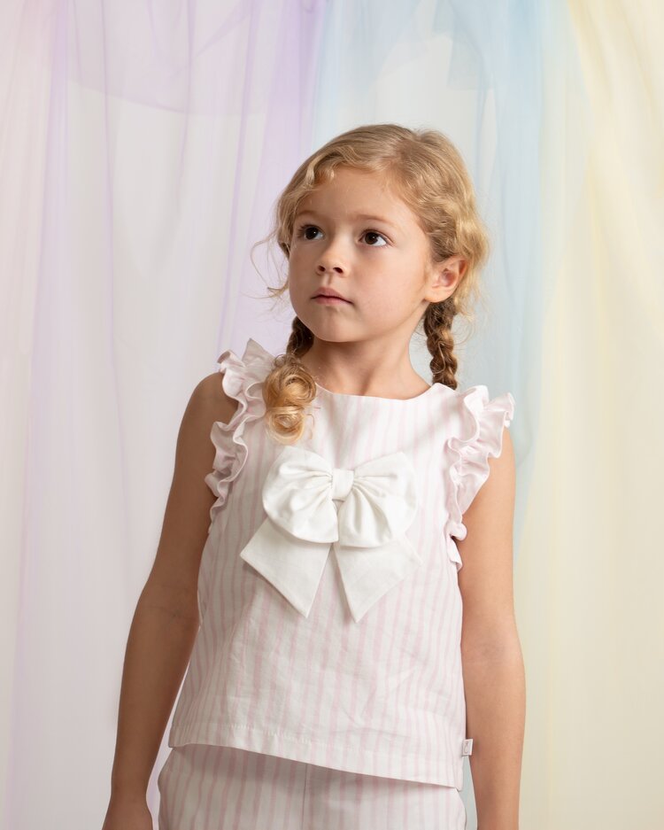 Caramelo SS26 Stripe Ruffle Short Set - 0390248