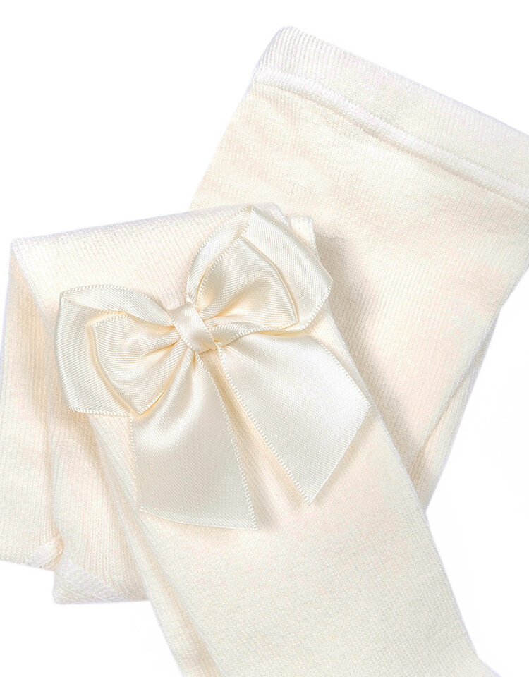 JC Socks JC 47300 Cream Double Bow Tight