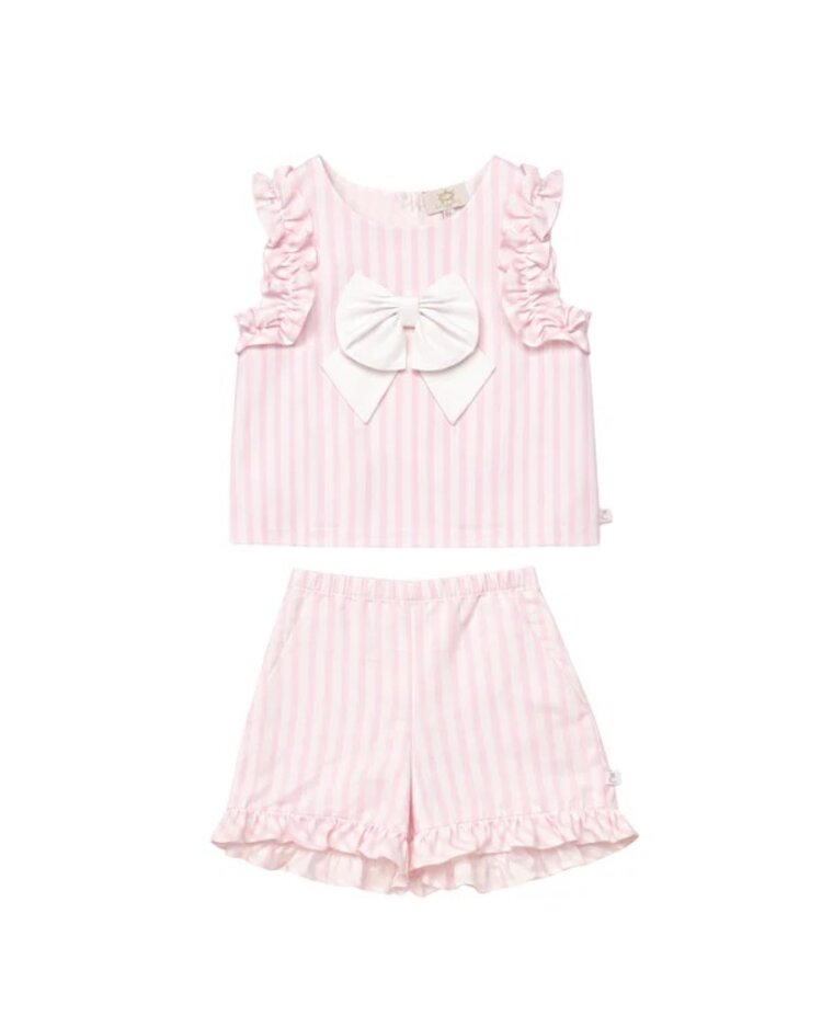Caramelo SS26 Stripe Ruffle Short Set - 0390248