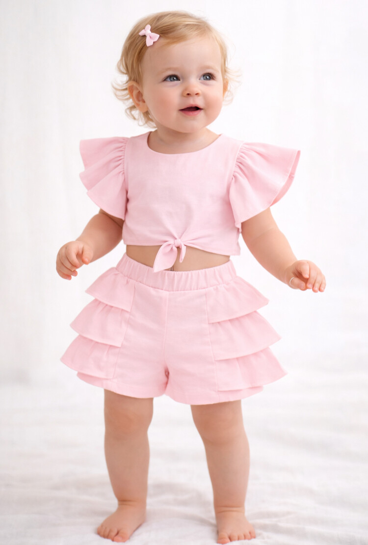 Caramelo SS26 Ruffle Short Set - 035334