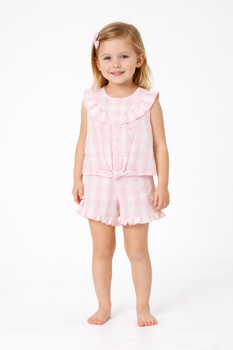 Tutto Piccolo Tutto Piccolo SS26 Gingham Short Set - 2724