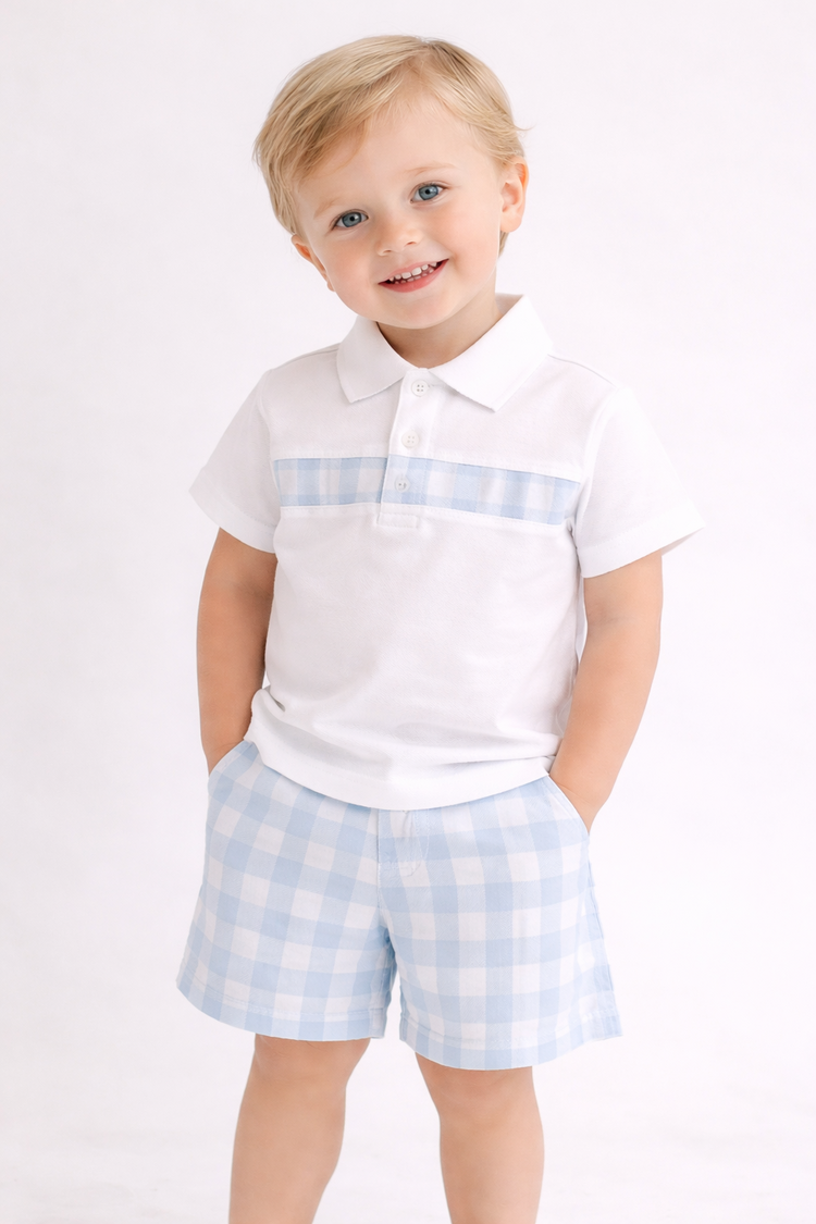Tutto Piccolo Tutto Piccolo SS26 Gingham Polo & Short Set - 2702