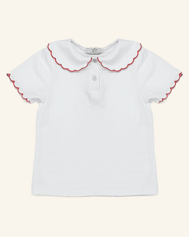 Caramelo BTS26 Scallop Trim Jersey School T-Shirt - 0110120