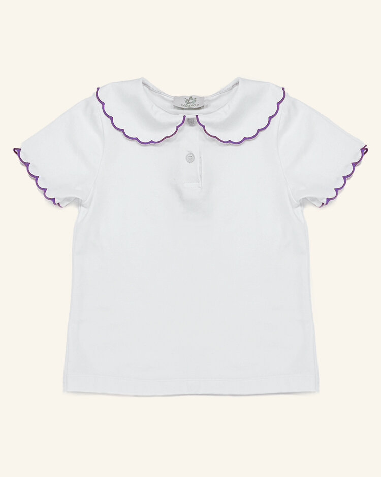 Caramelo BTS26 Scallop Trim Jersey School T-Shirt - 0110120