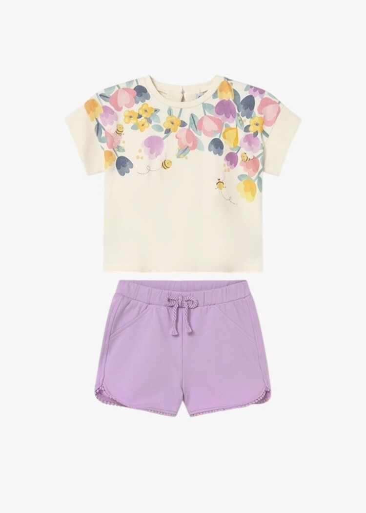 Mayoral Mayoral SS26 Flower Short Set - 1085/603
