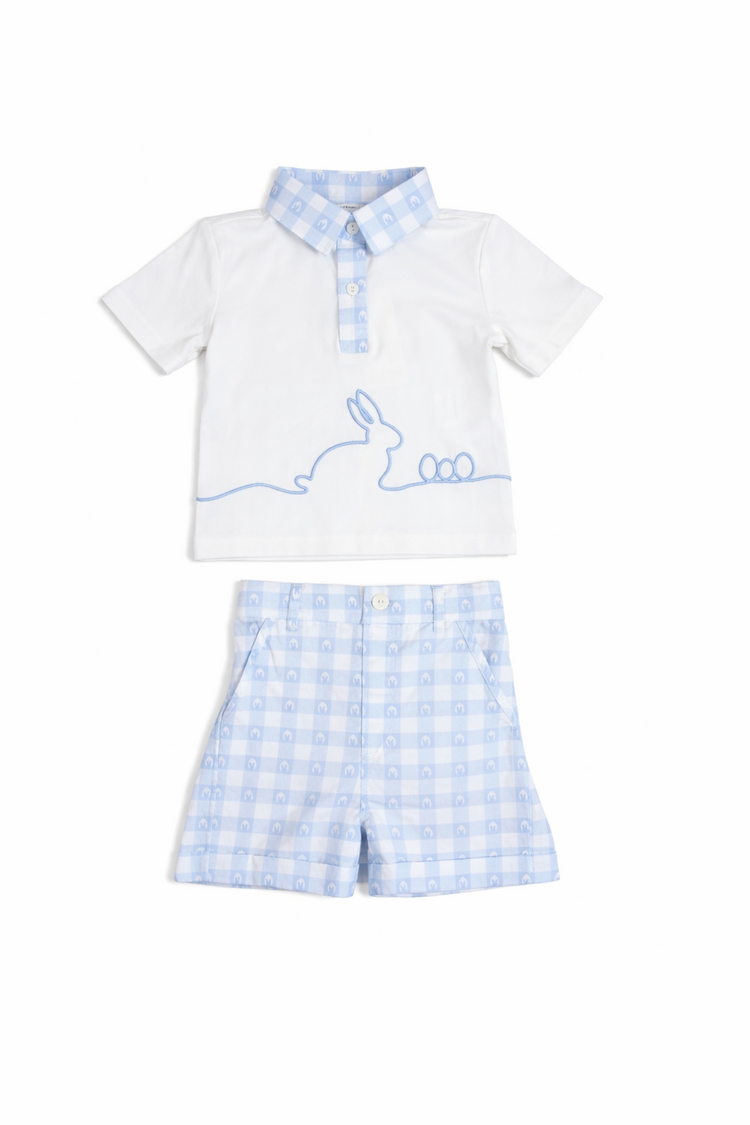 Little Lads Little Lads SS26 Bunny Gingham Short Set