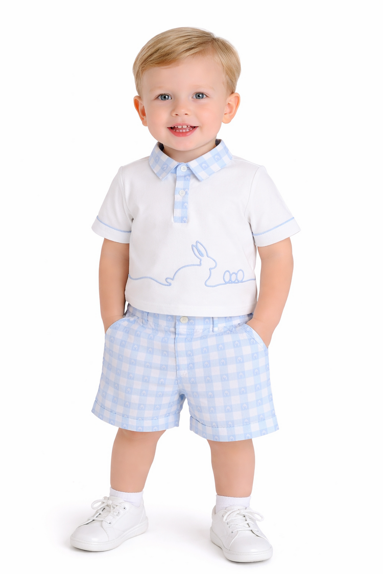 Little Lads Little Lads SS26 Bunny Gingham Short Set