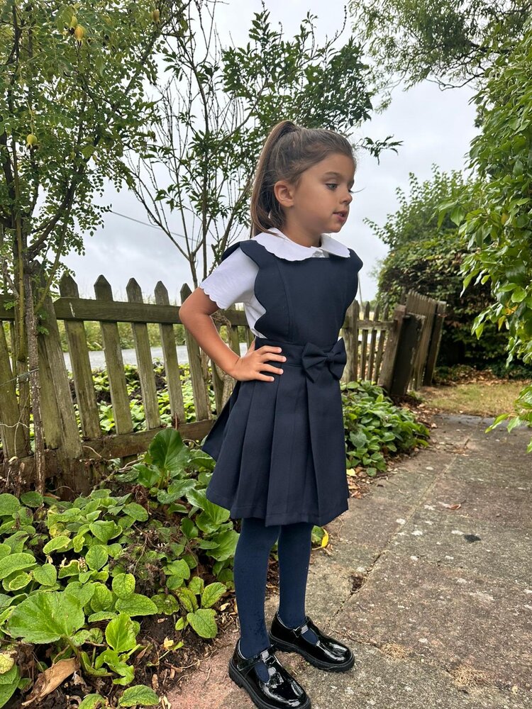 Love & Learn Love & Learn BTS26 Scallop Pinafore - Navy