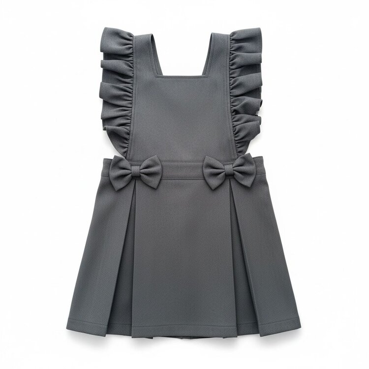 Love & Learn Love & Learn BTS26 Ruffle Pinafore - Grey