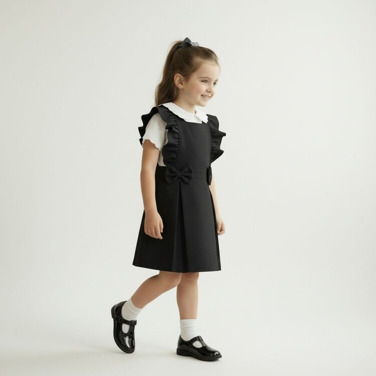 Love & Learn Love & Learn BTS26 Ruffle Pinafore - Black