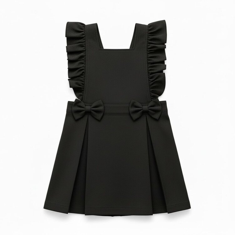 Love & Learn Love & Learn BTS26 Ruffle Pinafore - Black