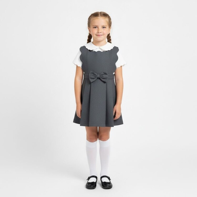 Love & Learn Love & Learn BTS26 Scallop Pinafore - Grey