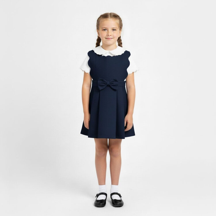 Love & Learn Love & Learn BTS26 Scallop Pinafore - Navy