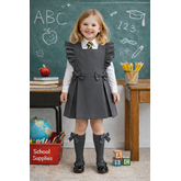Love & Learn Love & Learn BTS26 Ruffle Pinafore - Grey