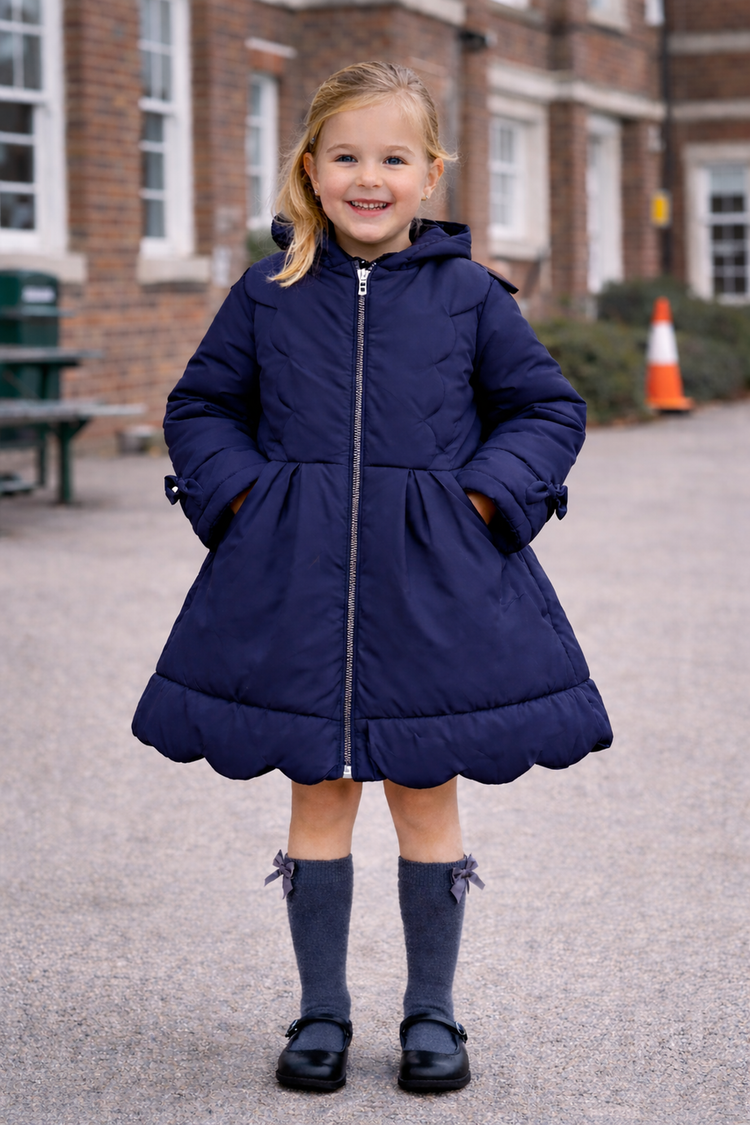 Love & Learn Love & Learn BTS26 Scallop Coat - Navy