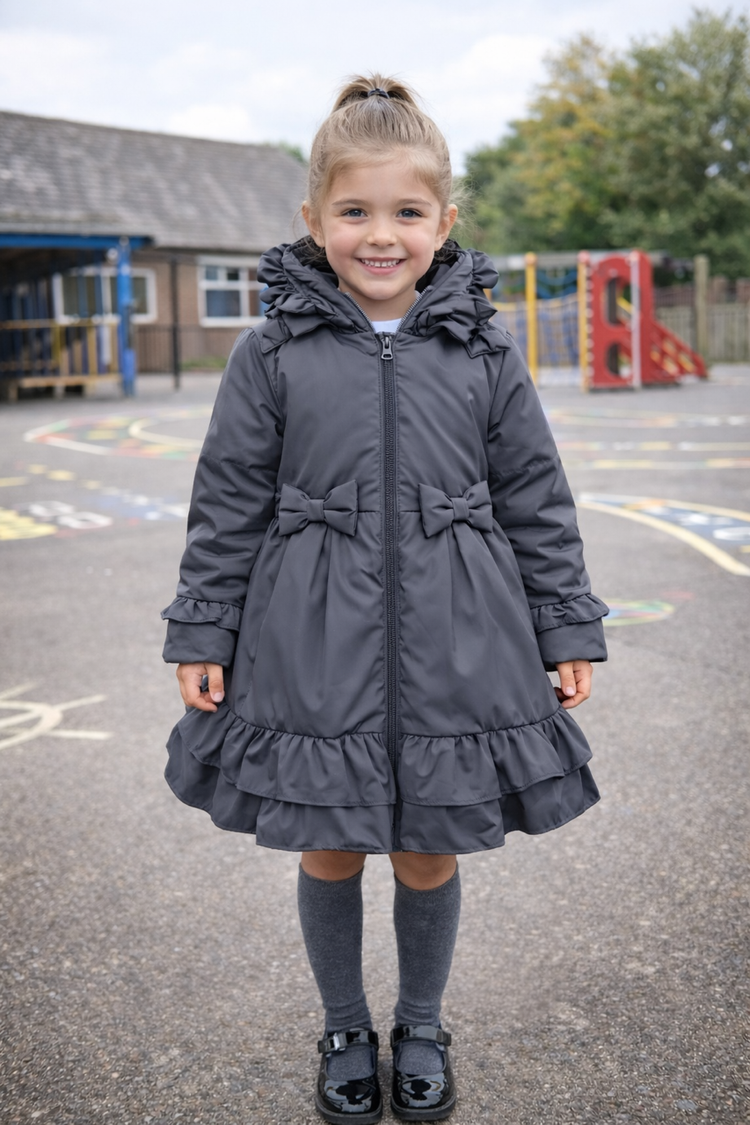 Love & Learn Love & Learn BTS26 Ruffle Coat - Grey