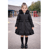 Love & Learn Love & Learn BTS26 Ruffle Coat - Black