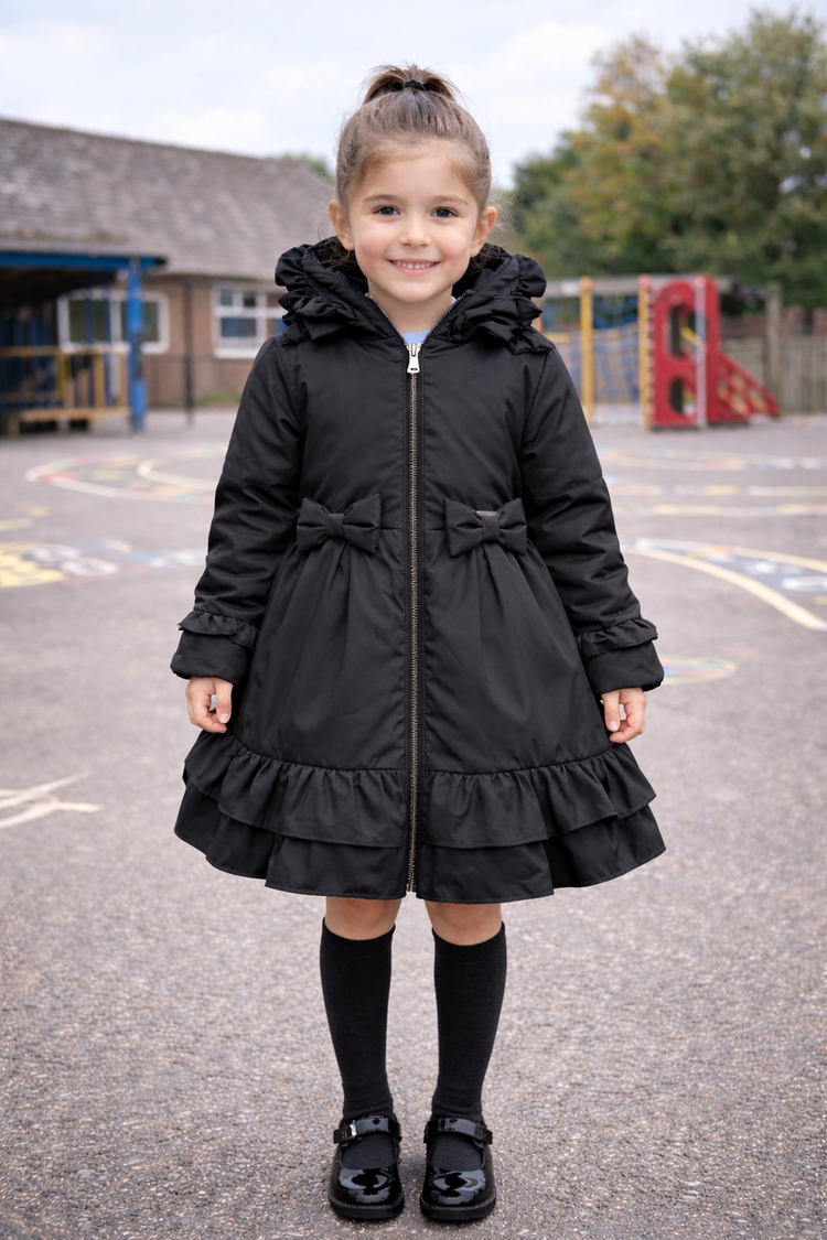 Love & Learn Love & Learn BTS26 Ruffle Coat - Black