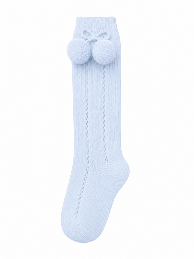 JC Socks JC Fine Knit Pom Pom Knee High Sock - 31960