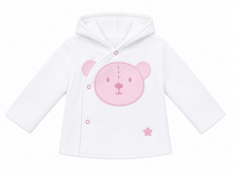 Little Lads & Ladies Little Lads & Ladies Pink Bear Front Jacket LL09