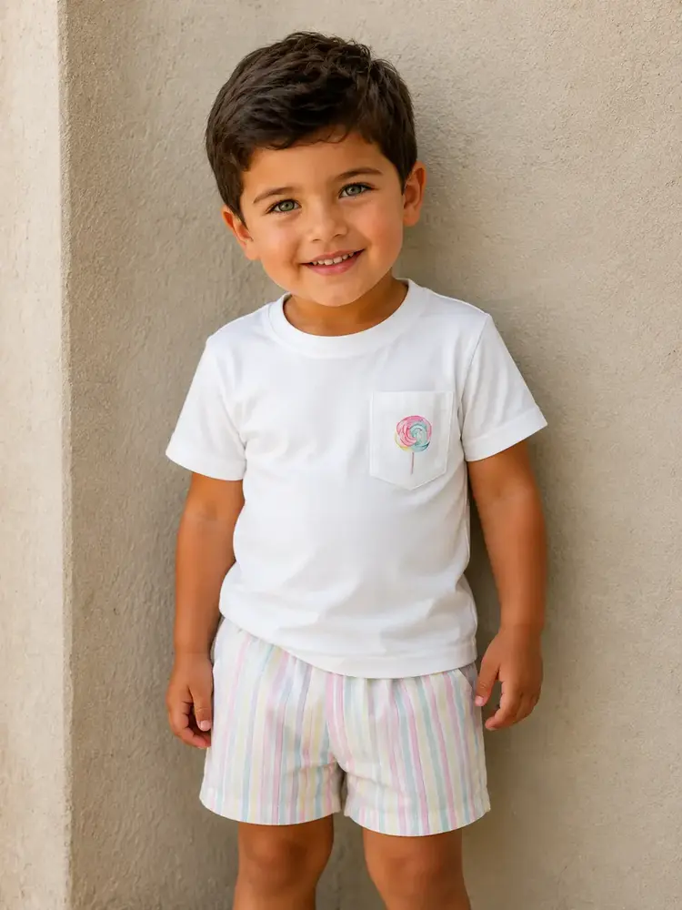 DOT DOT Stripe & Lollipop Swim Short Set SS26