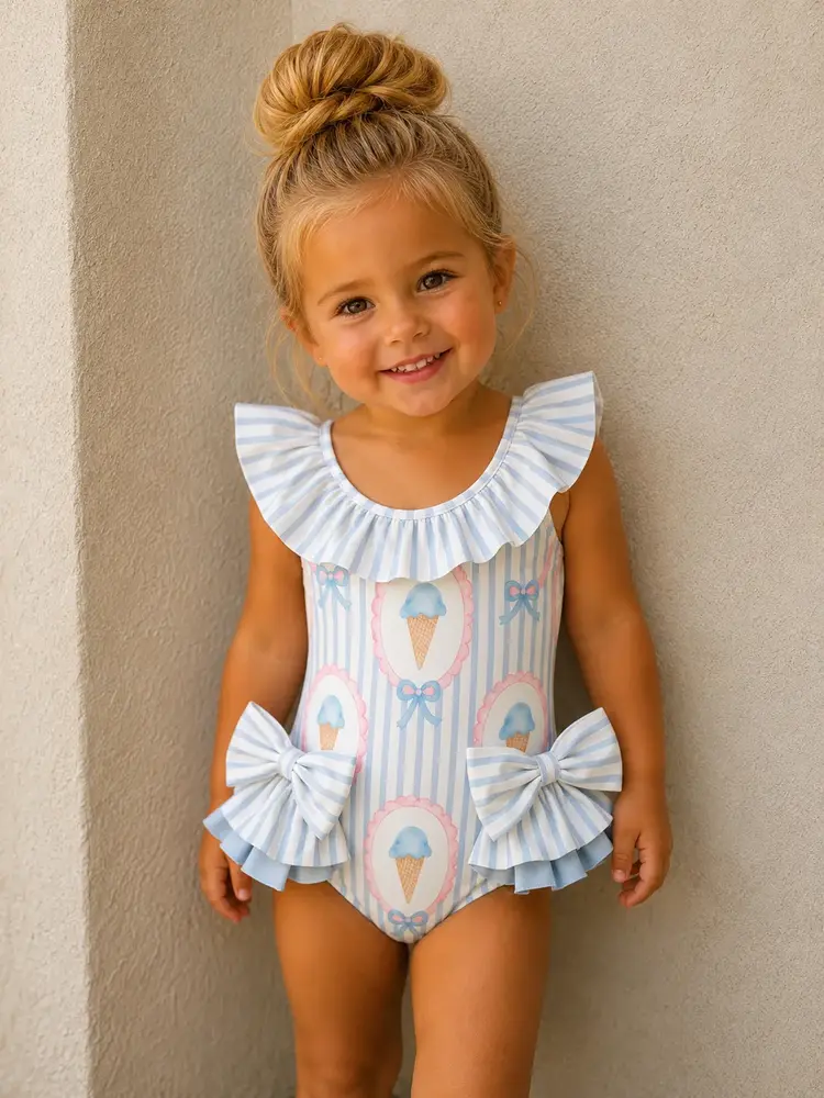 DOT Ice Cream & Stripe Swimsuit SS26