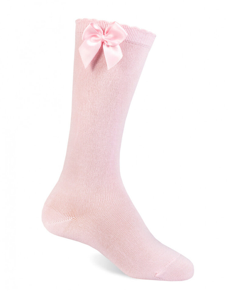 JC Socks Pink Knee High Sock with Bow 55000