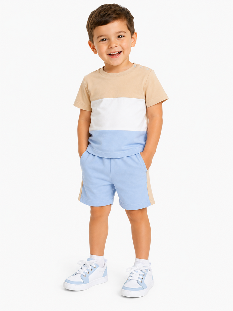 Little Star Little Star SS26 Colourblock Short Set - SG162C