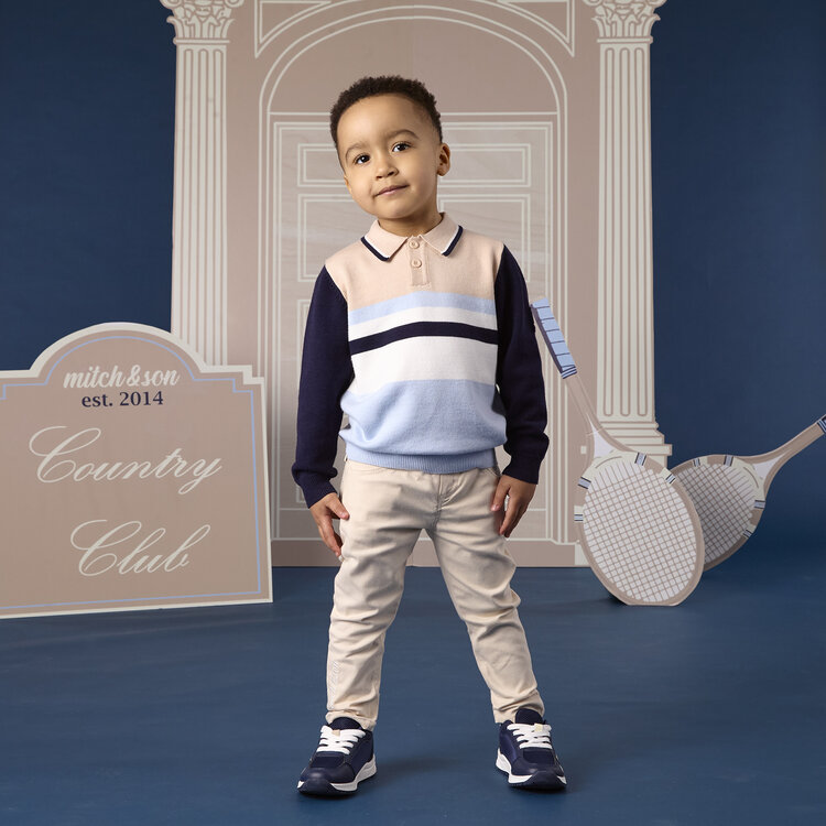 Mitch and Son Mitch & Son AW26 Sebastian Long Sleeve Knitted Polo