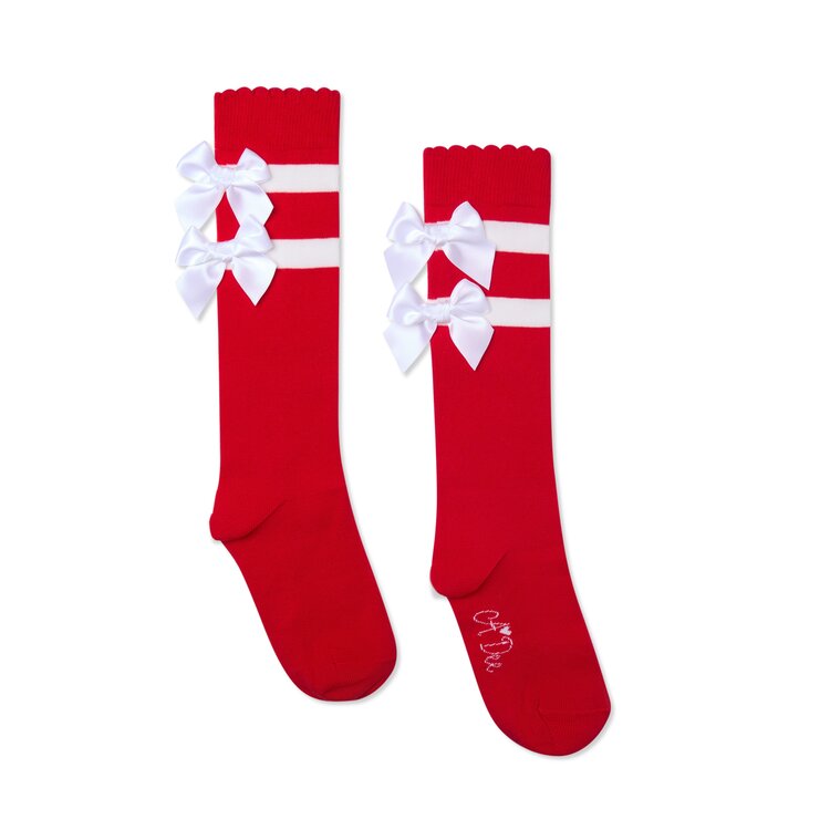 ADee A*Dee AW26 Astrid Stripe & Bow Knee High Sock