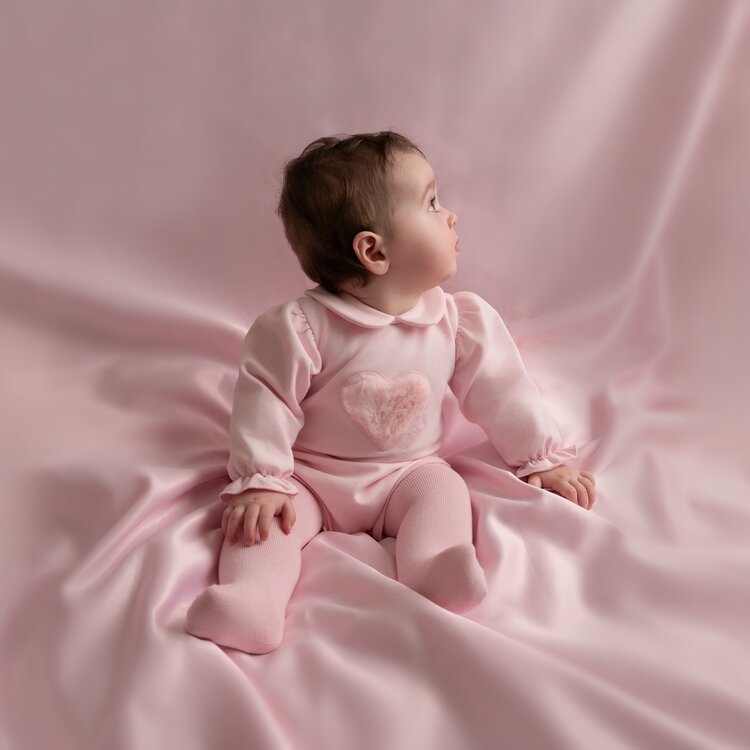 Little A Little A AW26 Dulca Fur Heart Romper