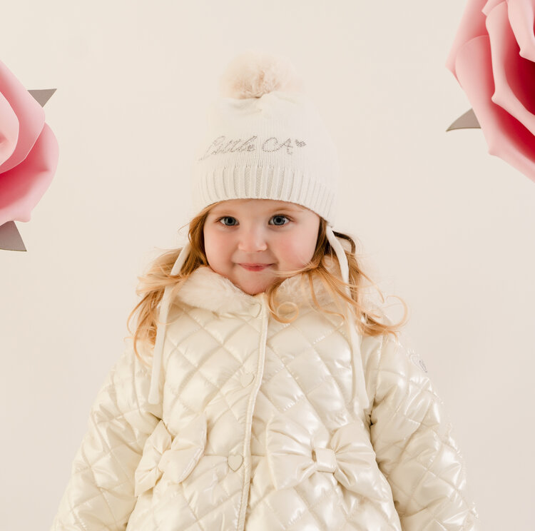 Little A Little A AW26 Diamond Knitted Pom Pom Hat