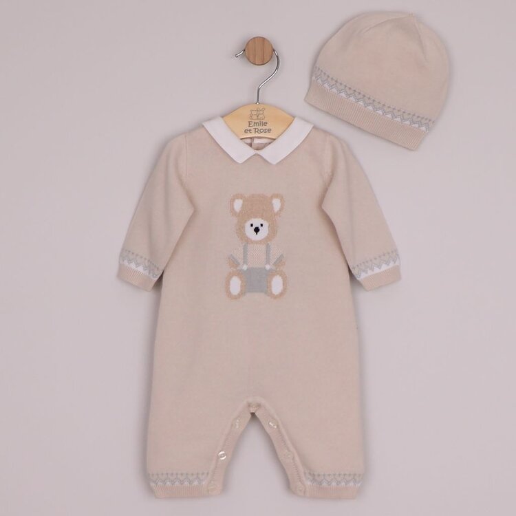 Emile et Rose Emile et Rose AW26 Milo Teddy Knit All in One with Hat