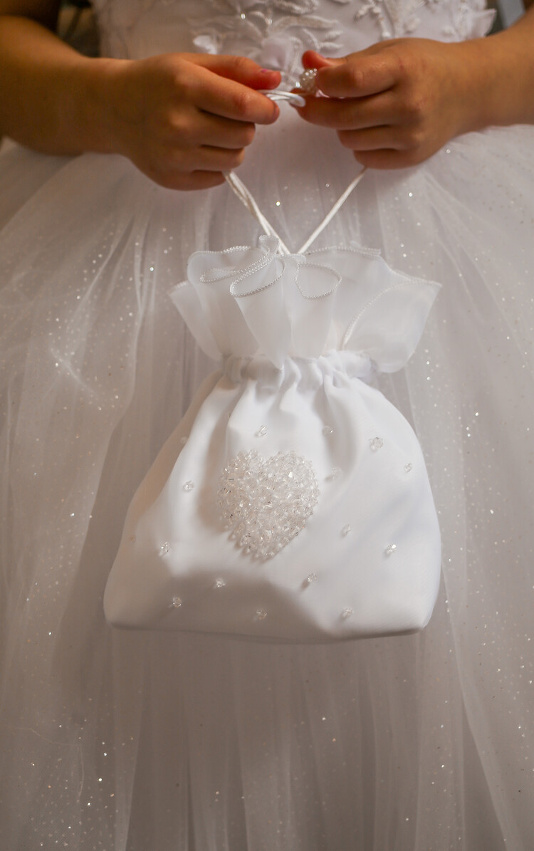 Crystal & Pearl Crystal & Pearl Glass Sweetheart Communion Bag
