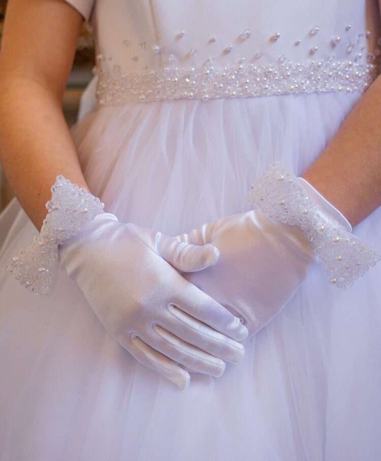 Crystal & Pearl Crystal & Pearl Starlet Communion Gloves