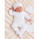 Little Lads & Ladies Little Lads & Ladies Double Star White Baby Set - LL01