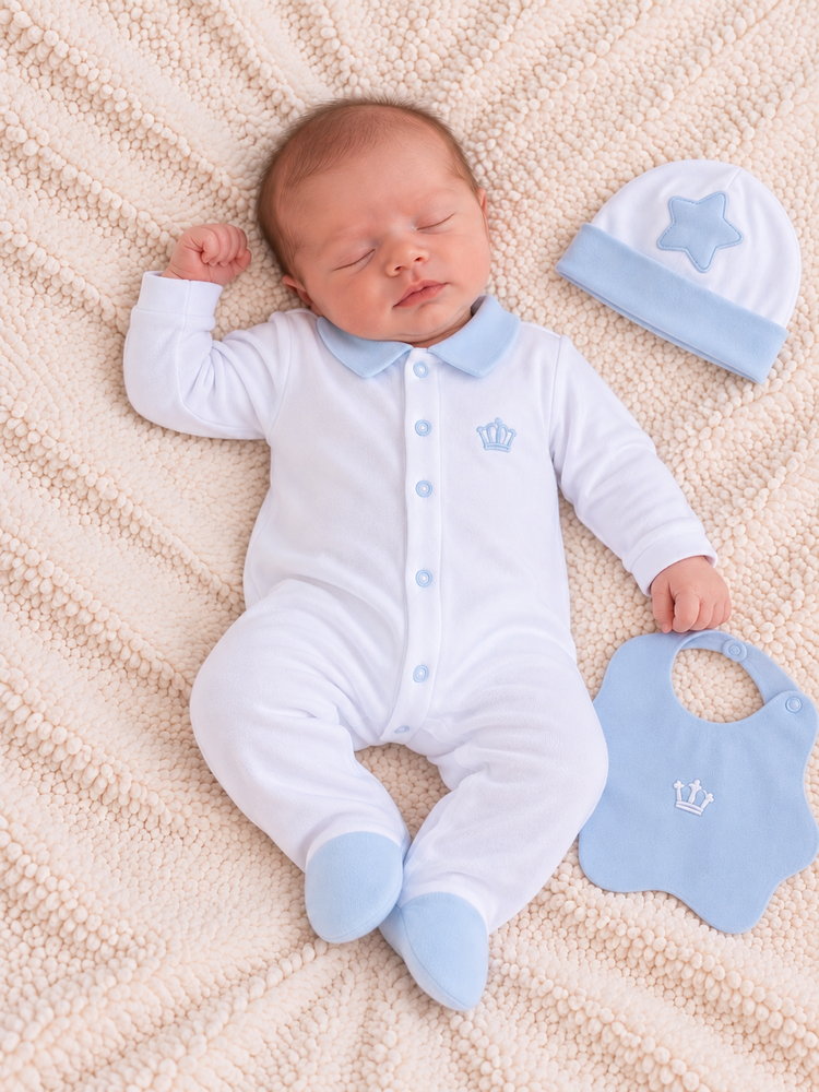 Little Lads & Ladies Little Lads & Ladies Blue Star Bottom Baby Set - LL02