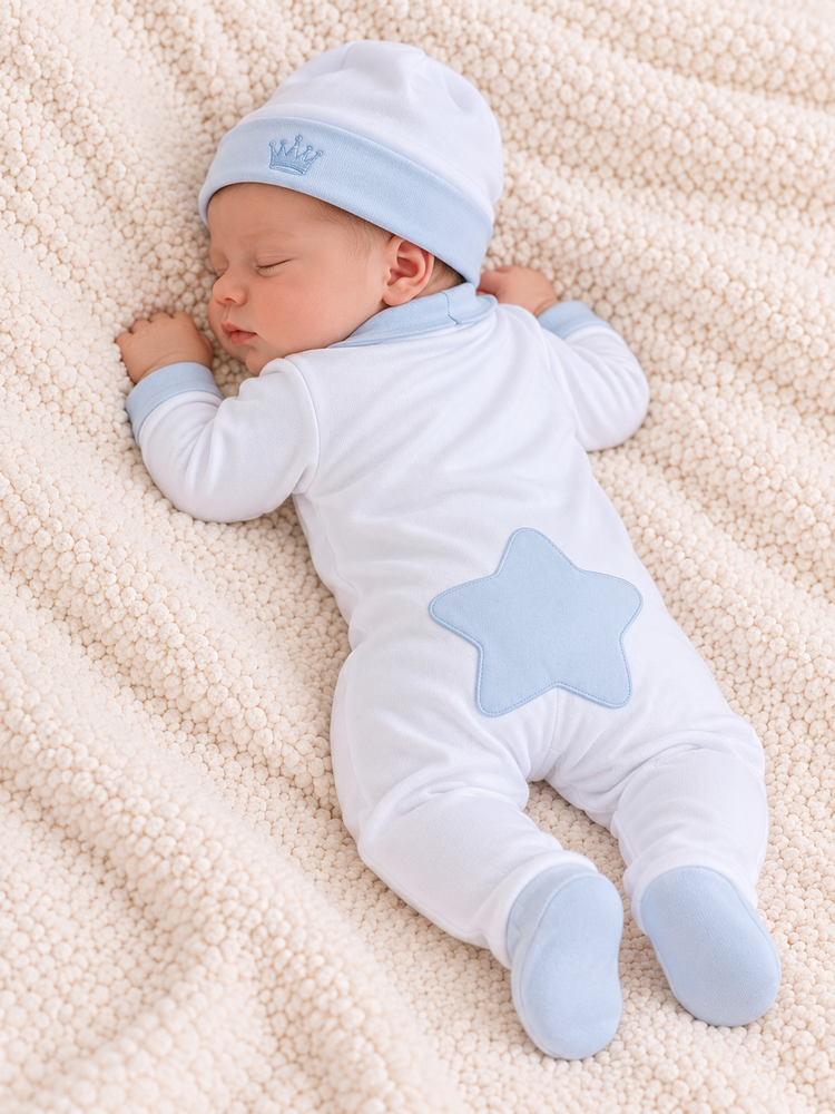 Little Lads & Ladies Little Lads & Ladies Blue Star Bottom Baby Set - LL02