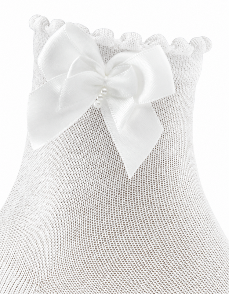 JC Socks JC Socks Bow & Pearl Ankle Sock - 32634
