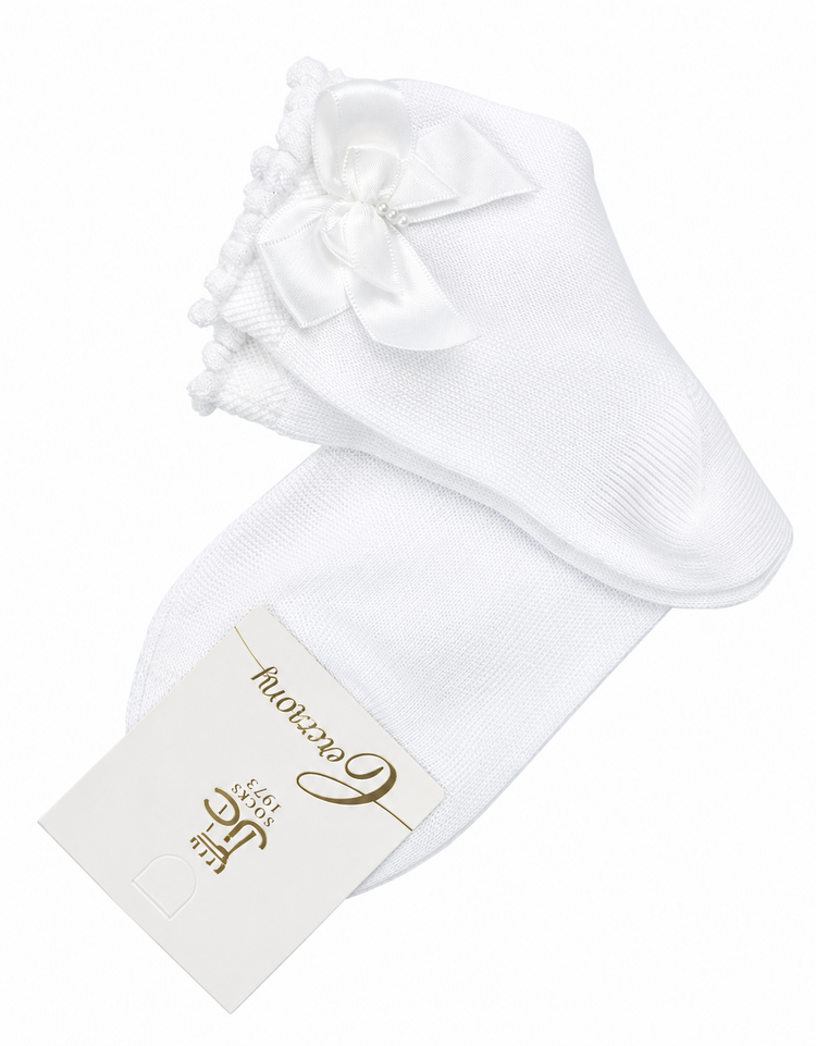 JC Socks JC Socks Bow & Pearl Ankle Sock - 32634