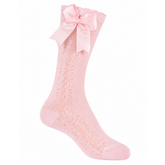 JC Socks JC Socks Pink Knee High Sock with Bows 32711