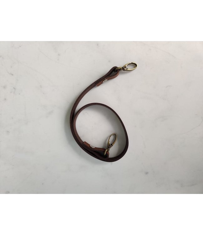 Bobbiny - Leren Tassenhengsel 50cm Cognac met musketonhaak