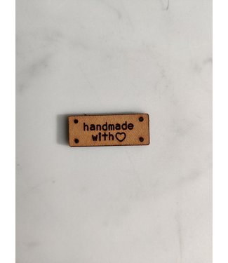 None Label leder - handmade with love 3 x 1,2 cm