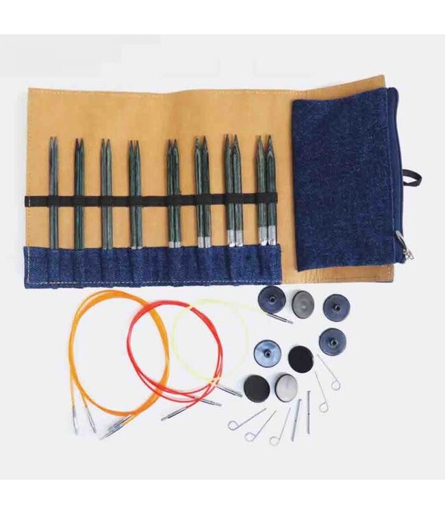 KnitPro - Denim verwisselbare naaldenset hout indigo
