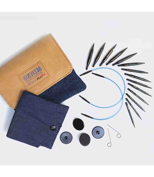 KnitPro - Denim verwisselbare naaldenset mini hout indigo