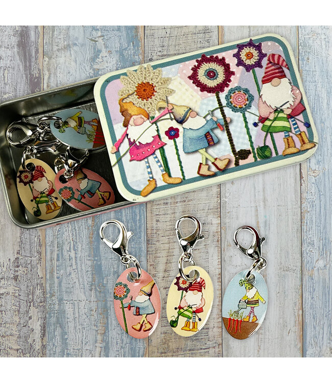 Emma Ball - Steekmarkeerders met karabijnsluiting - Breiende kabouters