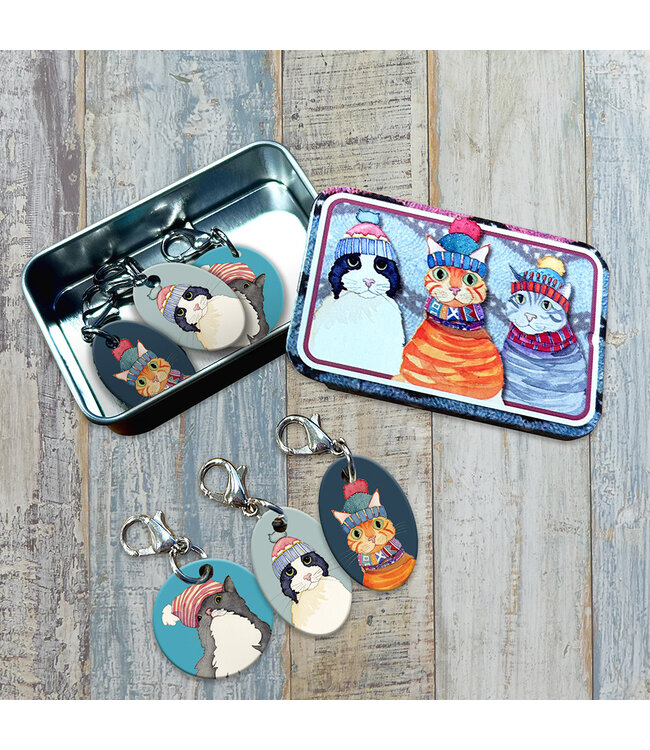 Emma Ball - Steekmarkeerders met karabijnsluiting - Katjes met muts