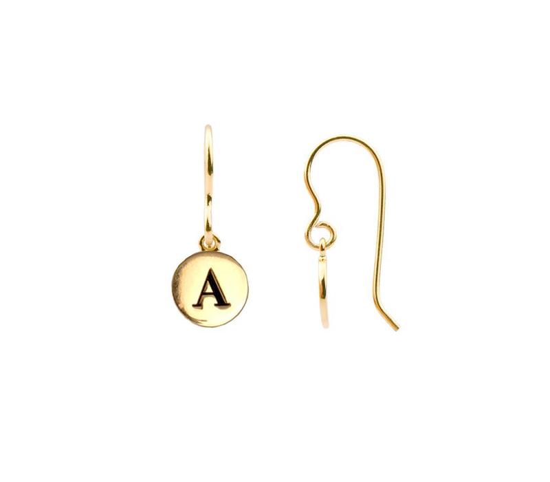 Character Goldplated Earring Letter