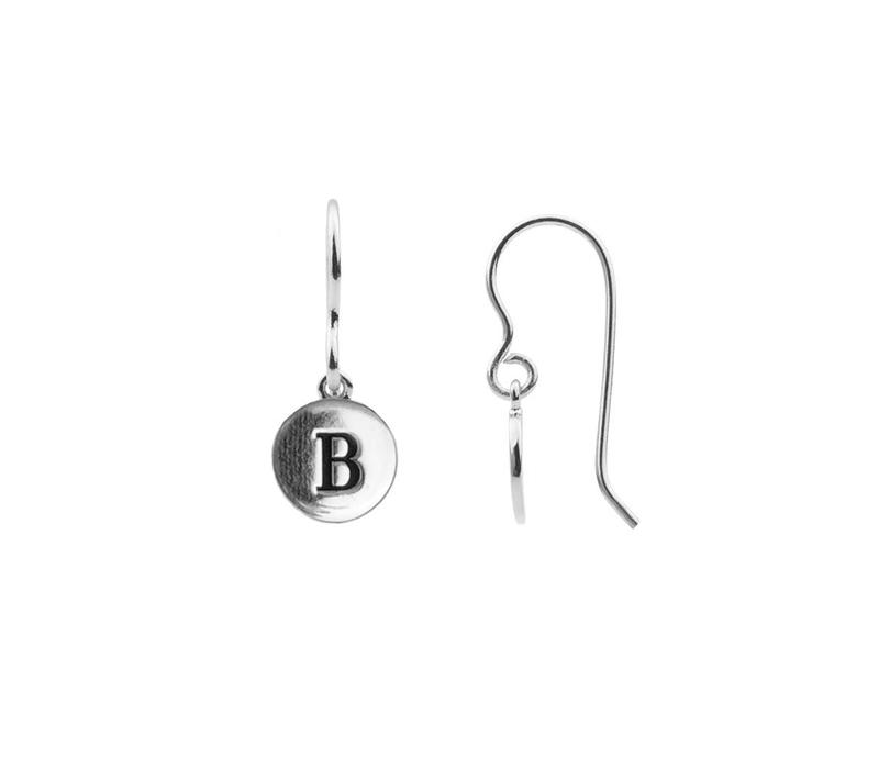 Character Silverplated Earring letter B